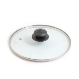 Крышка из термостойкого стекла с пароотводом d-28см, металлическим ободком, с пластиковой ручкой Appetite ZHI28GP
