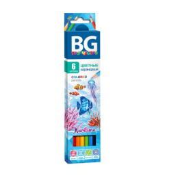 Карандаши цветные  6 цветов BG Maritime, шестигранные KR6C 4722