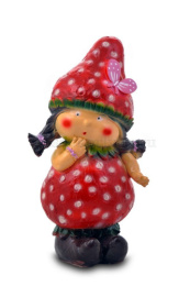 Фигурка садовая гипсовая Гном Клубничка малый 15х30см ГусьДекорЛюкс 2С05