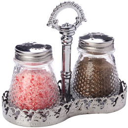 Набор для специй стекло + нержавеющая сталь 2 предмета на подставке, в п/у Mayer & Boch 40486