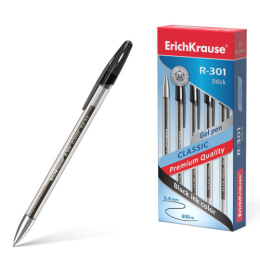 Ручка гелевая ErichKrause черная 0,5мм R-301 Classic Gel Stick 53347