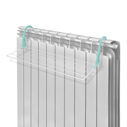 Сушилка для белья на батарею радиатора металлическая 65х34х16,5см, серебро/белый Nika СБ5-65П