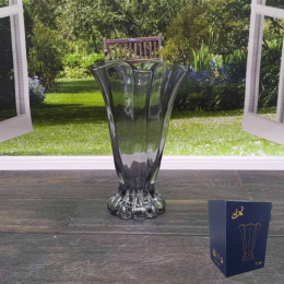 Ваза для цветов стеклянная цветок h-22см d-15см Цветная, в коробке Радужный Дом РД79874