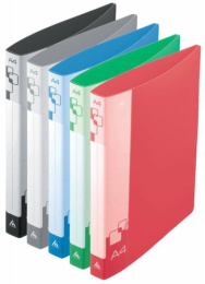 Папка на 4-х кольцах Бюрократ 0,8мм, корешок 40мм, внутренний и торцевой карман, черная -0840/4RBLCK