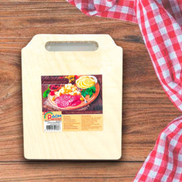 Доска разделочная экошпон без рисунка 232х170х80мм с прорезной ручкой ДомВуд Ф16/Д16