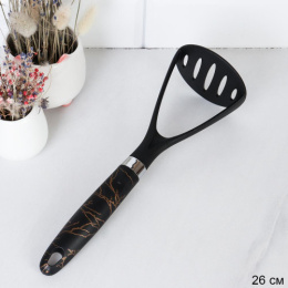 Картофелемялка нейлоновая 26х8,5см пластиковая ручка Черный мрамор K-155/735639