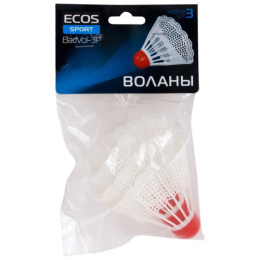 Воланы пластиковые набор  3шт. BadVol-3P, в пакете Ecos 323115