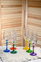 Набор бокалов для шампанского стеклянных Тулип 6шт. 200мл Микс, в п/у Декостек 1712-Н9