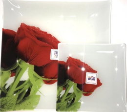 Набор тарелок стеклянных 7шт. мелкие квадратные (1шт.-300х300мм, 6шт.-180х180мм) в п/у Arcofam 1561А