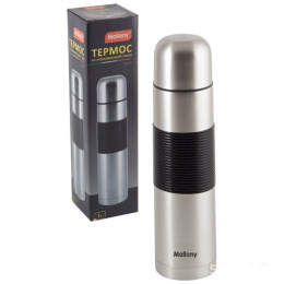 Термос  1,0л нержавеющая колба узкое горло корпус c силиконовыми вставками, Nuovo, в п/у Mallony 005234