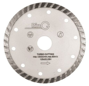 Диск алмазный 125х7х2,1х22,2мм универсальная резка, Turbo RinG 247237