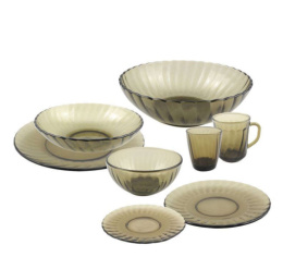 Набор столовый стеклянный Elica 44 предмета дымка Ca del Vetro 62109