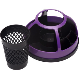 Подставка для пишущих принадлежностей Devente Whirting, вращающаяся, черная с фиолетовым 4102405