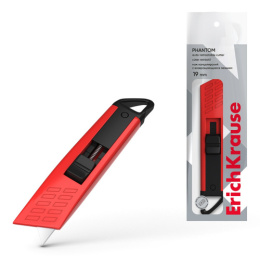 Нож канцелярский большой 19мм ErichKrause Phantom, с возвращающимся лезвием 19162