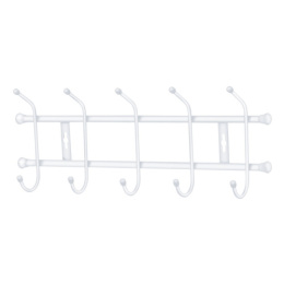 Вешалка настенная металлическая 5 крючков 47х18см, матовый белый Nika ВН5/МБ