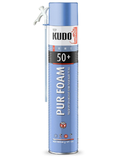 Пена монтажная KUDO HOME 50+ бытовая всесезон, 1000 мл KUPH10U50+