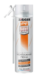 Пена монтажная Zigger PF STD Compact, бытовая, всесезонная, 460г 01-03-35