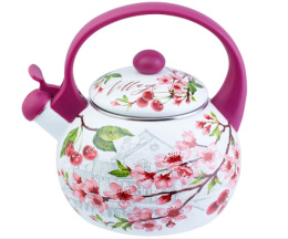 Чайник эмалированный со свистком 2,0л с пластик. ручкой Вишня Appetite FT7-VI