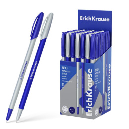 Ручка шариковая ErichKrause Neo Stick Metallic, синий 0,7мм, 2км 61009