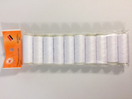 Нитки полиэстер набор  10шт. белый 40/2 19812