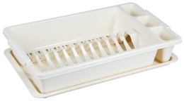 Тарелосушка пластиковая с поддоном 43х25х9см, слоновая кость Ар-Пласт 16014