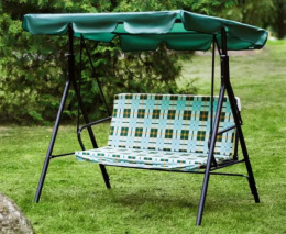 Качели садовые 160х100х150см, 2-х местные, нагрузка до 160кг, с навесом, Габи Ольса с1007