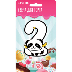 Свеча-цифра 2 Панда deVente 9060113