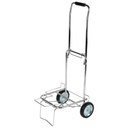 Тележка багажная BMC-12LS металлические колеса, хромированная, до 70кг Рыжий кот 093522