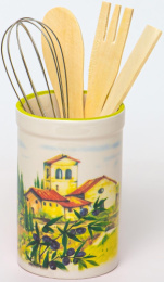 Набор кухонных принадлежностей 5 предметов в керам. (доломит) подставке Итальянский дворик, в п/у Elrington 110-07120