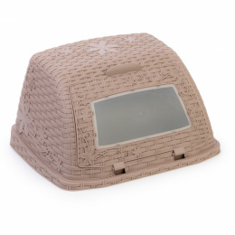 Хлебница пластиковая 33,5х26,5х19см Плетенка, светло-коричневый Альтернатива М4903