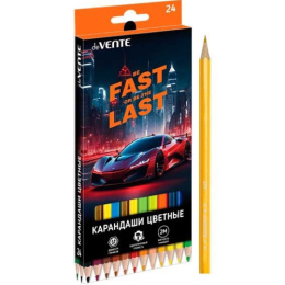 Карандаши цветные 24 цвета Devente Fast or Last 2М, шестигранные 5024537