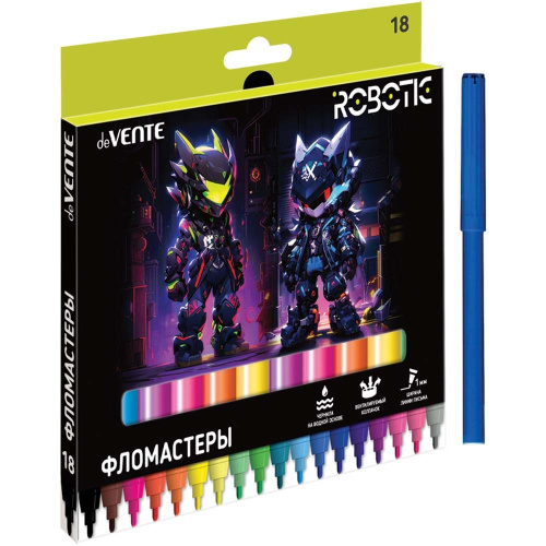 Фломастеры 18 цветов Devente Robotic 5082533