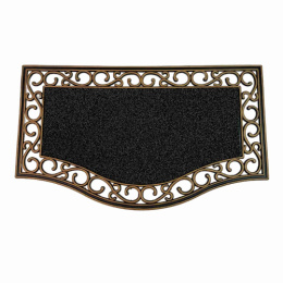Коврик придверный резиновый с ворсом 45х 75см, вставка бронза Радужный Дом РД67031