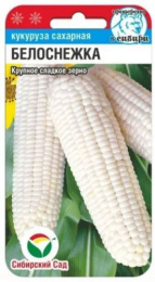 Кукуруза сахарная Белоснежка 10шт. цветной пакет Сибирский сад