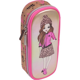 Пенал Devente овальный Style Girl, с внутренним органайзером-створкой 7023334