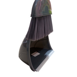 Комплект для уборки пластиковый (совок с кромкой и длинной ручкой + щетка) Радужный Дом РД24165