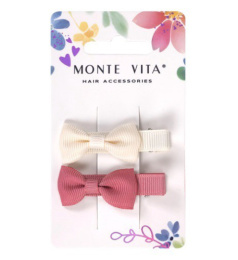 Заколки для волос Monte Vita набор  2шт. на зажиме с бантиком, 4,6см 457095