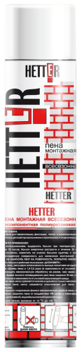 Пена монтажная Hetter адапторная всесезонная 440г/1000мл Hetter