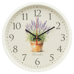 Часы настенные круглые d-30см Лаванда, белый Рубин 3027-042