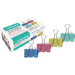 Зажим 15мм Devente Pastel, металлический, цветной, ассорти 4131313