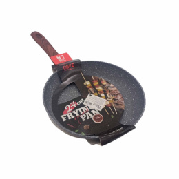 Сковорода алюминиевая литая с антиприг. мраморным покрытием Гранит d-24см без крышки с ручкой soft-touch Радужный Дом РД85592