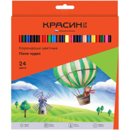 Карандаши цветные 24 цвета Красин Поле чудес, трехгранные КР-240400