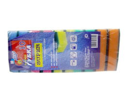 Губки для посуды с чистящим слоем набор 10шт. 10х6,5х2,5см Супер Pride ГХ003