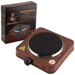 Плита электрическая настольная 1 конфорка, МА-061, чугунный блин, коричневый Матрена 006057