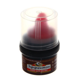 Крем для обуви Люкс 50мл коричневый, в банке с губкой Эффектон