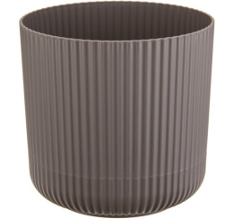 Кашпо пластиковое Вельвет с поддоном 1,6л d-14см h-13,5см французский серый Idea М3180