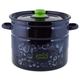 Кастрюля эмалированная  9,0л цилиндрическая с металл. крышкой с декором Berry / Домашние ягоды Appetite 1с200с