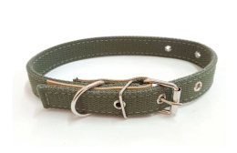 Ошейник для собак №2  2,5х60см двойной брезент, кожаный подпряжник