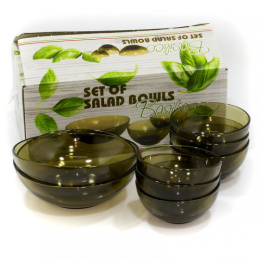 Набор салатников стеклянных Basilico 7шт. дымка, в п/у Ca del Vetro 62078