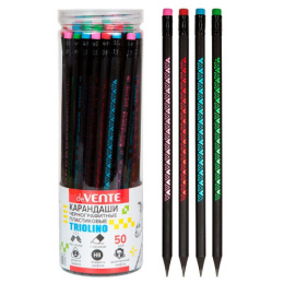 Карандаш чернографитный с ластиком Devente HB Triolino, трехгранный пластиковый корпус 5031420